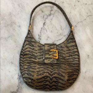 Vintage metallic tiger print Fendi bag
